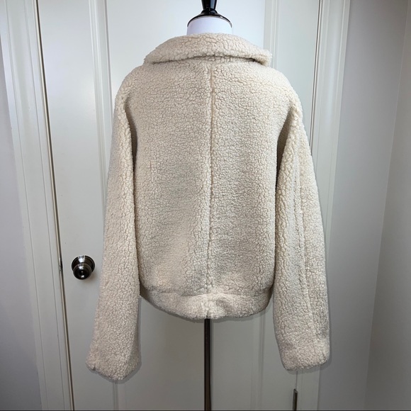 Free People Izzy Wrap Teddy Jacket Ecru Ivory - Picture 10 of 17